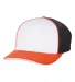Richardson Hats 172 Fitted Pulse Sportmesh Cap wit White/ Black/ Orange Tri side view