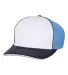 Richardson Hats 172 Fitted Pulse Sportmesh Cap wit White/ Columbia Blue/ Navy Tri side view