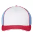 Richardson Hats 172 Fitted Pulse Sportmesh Cap wit White/ Columbia Blue/ Red Tri front view