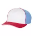 Richardson Hats 172 Fitted Pulse Sportmesh Cap wit White/ Columbia Blue/ Red Tri side view