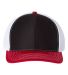 Richardson Hats 312 Twill Back Trucker Cap Black/ White/ Red front view