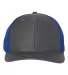 Richardson Hats 312 Twill Back Trucker Cap in Charcoal/ royal front view