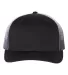Richardson Hats 112PM Printed Mesh-Back Trucker Ca in Black/ black to white fade front view