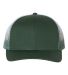 Richardson Hats 112PM Printed Mesh-Back Trucker Ca Dark Green/ Dark Green to White Fade front view