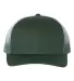 Richardson Hats 112PM Printed Mesh-Back Trucker Ca in Dark green/ dark green to white fade front view