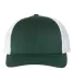 Richardson Hats 174 Performance Trucker Cap in Dark green/ white front view