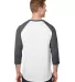Jerzees 560RR Premium Blend Ringspun Three-Quarter in White/ charcoal heather back view