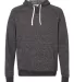 Jerzees 90MR Snow Heather French Terry Pullover Ho Black Ink front view