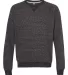 Jerzees 91MR Snow Heather French Terry Crewneck Sw Black Ink front view