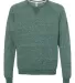 Jerzees 91MR Snow Heather French Terry Crewneck Sw Forest Green front view