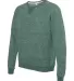 Jerzees 91MR Snow Heather French Terry Crewneck Sw Forest Green side view