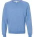 Jerzees 91MR Snow Heather French Terry Crewneck Sw Royal front view