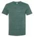 Jerzees 88MR Snow Heather Jersey Crew T-Shirt Forest Green front view