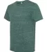 Jerzees 88MR Snow Heather Jersey Crew T-Shirt Forest Green side view