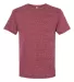 Jerzees 88MR Snow Heather Jersey Crew T-Shirt Maroon front view