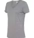 Jerzees 88WVR Women's Snow Heather Jersey V-Neck Charcoal side view