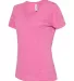 Jerzees 88WVR Women's Snow Heather Jersey V-Neck Pink side view