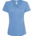 Jerzees 88WVR Women's Snow Heather Jersey V-Neck Royal front view