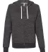 Jerzees 92WR Women's Snow Heather French Terry Ful Black Ink front view