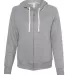 Jerzees 92WR Women's Snow Heather French Terry Ful Charcoal front view