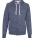 Jerzees 92WR Women's Snow Heather French Terry Ful Navy front view