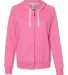 Jerzees 92WR Women's Snow Heather French Terry Ful Pink front view