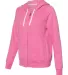 Jerzees 92WR Women's Snow Heather French Terry Ful Pink side view