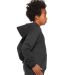 Bella + Canvas 3719Y Youth Sponge Fleece Hoodie in Dark gry heather side view