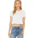 Bella + Canvas 8882 Women’s Flowy Cropped Short  WHITE front view
