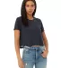 Bella + Canvas 8882 Women’s Flowy Cropped Short  HEATHER NAVY front view