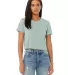Bella + Canvas 8882 Women’s Flowy Cropped Short  DUSTY BLUE front view