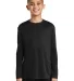 Port & Company PC380YLS     Youth Long Sleeve Perf Jet Black front view