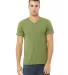 BELLA+CANVAS 3005CVC Cotton V-Neck T-shirt in Heather green front view