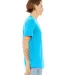 BELLA+CANVAS 3005CVC Cotton V-Neck T-shirt in Neon blue side view
