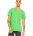 BELLA+CANVAS 3005CVC Cotton V-Neck T-shirt in Neon green front view