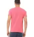 BELLA+CANVAS 3005CVC Cotton V-Neck T-shirt in Neon pink back view