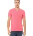 BELLA+CANVAS 3005CVC Cotton V-Neck T-shirt in Neon pink front view