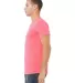 BELLA+CANVAS 3005CVC Cotton V-Neck T-shirt in Neon pink side view