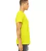 BELLA+CANVAS 3005CVC Cotton V-Neck T-shirt in Neon yellow side view