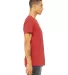 BELLA+CANVAS 3005CVC Cotton V-Neck T-shirt in Heather red side view