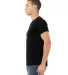 BELLA+CANVAS 3005CVC Cotton V-Neck T-shirt in Solid blk blend side view