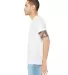 BELLA+CANVAS 3005CVC Cotton V-Neck T-shirt in Solid wht blend side view