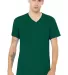 BELLA+CANVAS 3005CVC Cotton V-Neck T-shirt in Hthr grass green front view