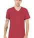 BELLA+CANVAS 3005CVC Cotton V-Neck T-shirt HEATHER RED front view
