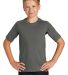 Sport Tek YST470 Sport-Tek    Youth Rashguard Tee Dark Smoke Gry front view