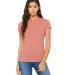 BELLA 6004 Womens Favorite T-Shirt in Heather pink front view