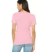 BELLA 6405 Ladies Relaxed V-Neck T-shirt in Pink back view