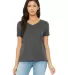 BELLA 6405 Ladies Relaxed V-Neck T-shirt in Asphalt front view