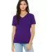BELLA 6405 Ladies Relaxed V-Neck T-shirt in Team purple front view