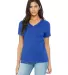 BELLA 6405 Ladies Relaxed V-Neck T-shirt in True royal front view